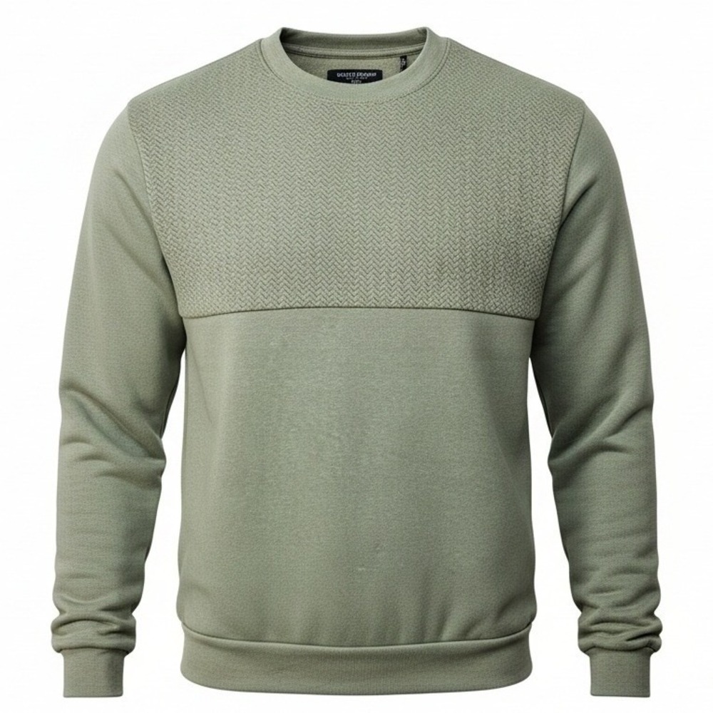 Eighth Avenue New York‎ Men Small Sage Green Textured Crewneck Sweatshirt